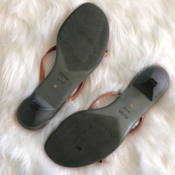 Prada Ladies Mauve Pink Kitten Heel Sandals Size 38 - Picture 10 of 16